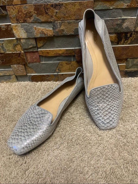 Nurture Shoes - Nurture by Lamaze Light Gray leather Snake-Embossed Slip-Ons 7.5
